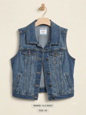 Old Navy Cropped Blue Denim Vest XS